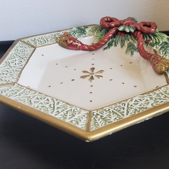 Vintage Fitz and Floyd Classics Winter Holiday Santa Plate - Picture 4 of 4